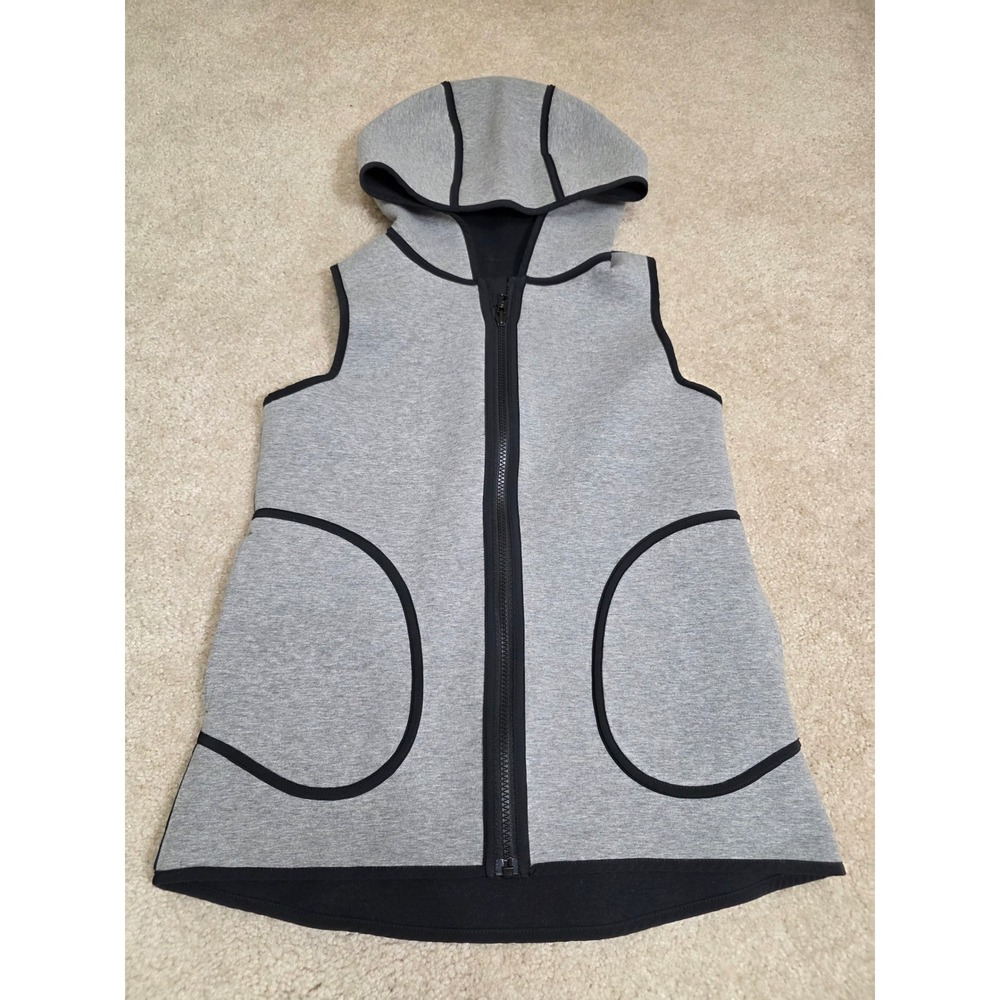 Lululemon Reversible Hooded Vest Grey Black Full Zip Scuba Spacer Fabric Pockets